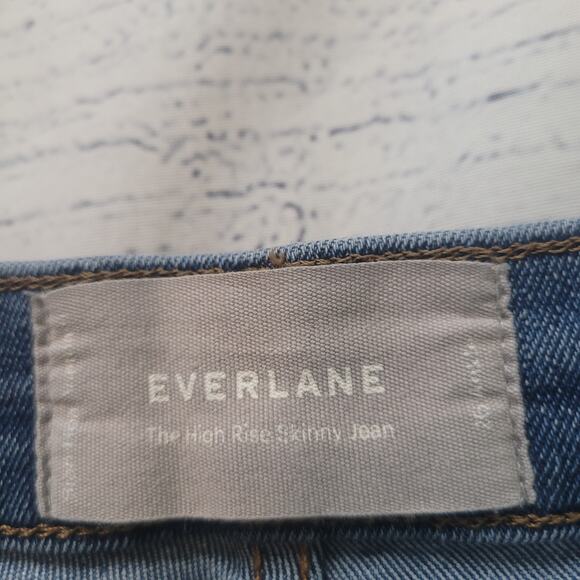 Everlane Size 30 The High Rise Skinny Light Wash Jeans Denim Sustainable Casual - Picture 7 of 8
